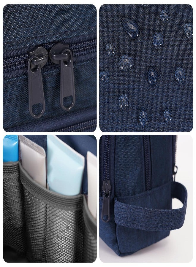 WANDF Toiletry Bag for Men Hanging Dopp Kit Water Resistant Shaving Bag Small Toiletry Bag for Traveling (Denim Pure Navy Blue) - Image 4